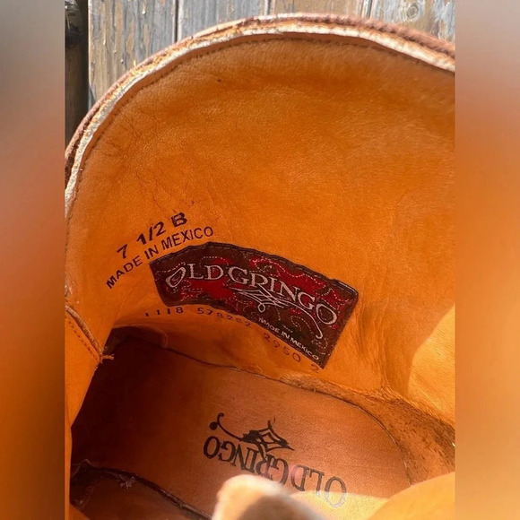 Old Gringo Embossed Cowhide Leather Aster Short‎ Oryx Booties  Size 7.5 B - Picture 6 of 6